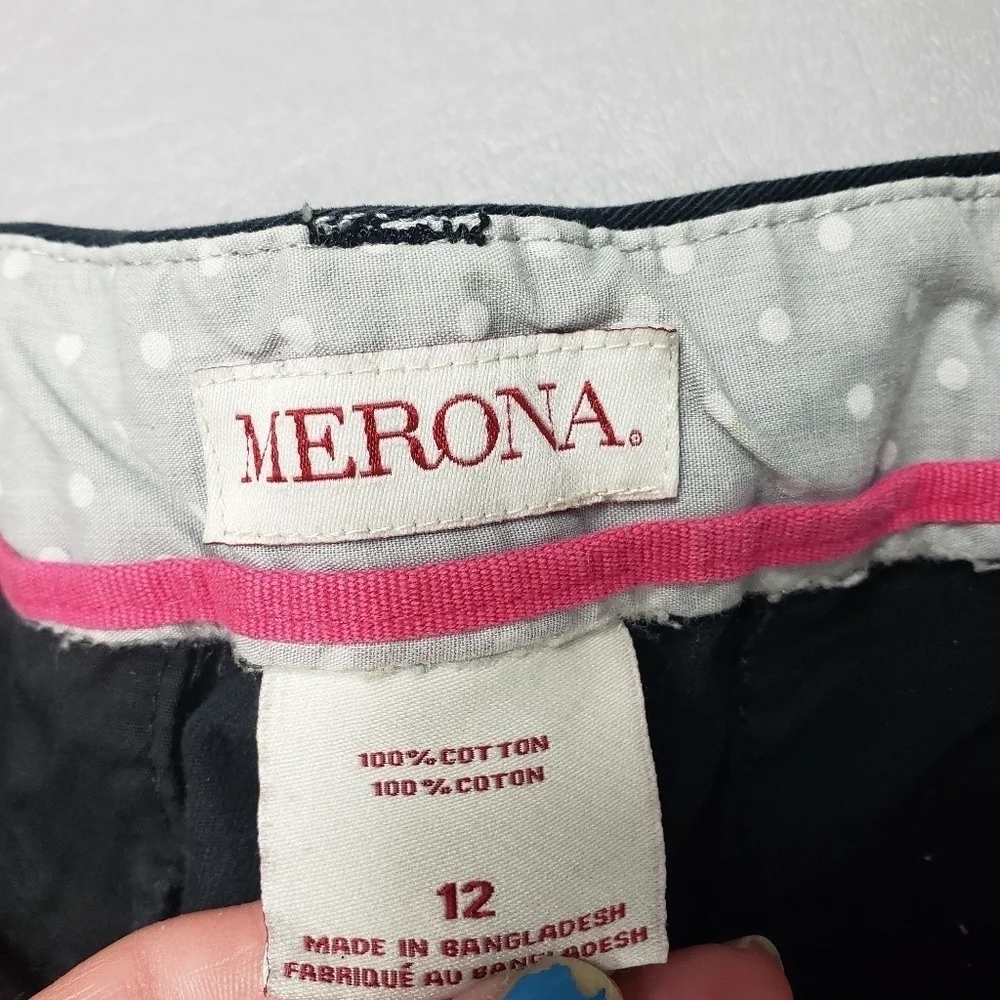 merona solid black shorts women's size 12
